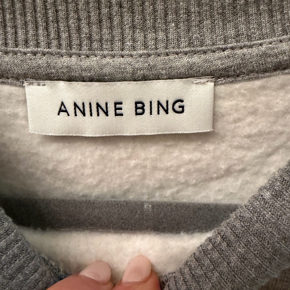 Anine Bing Charcoal Crew Neck Sweatshirt - Picture 3 of 6